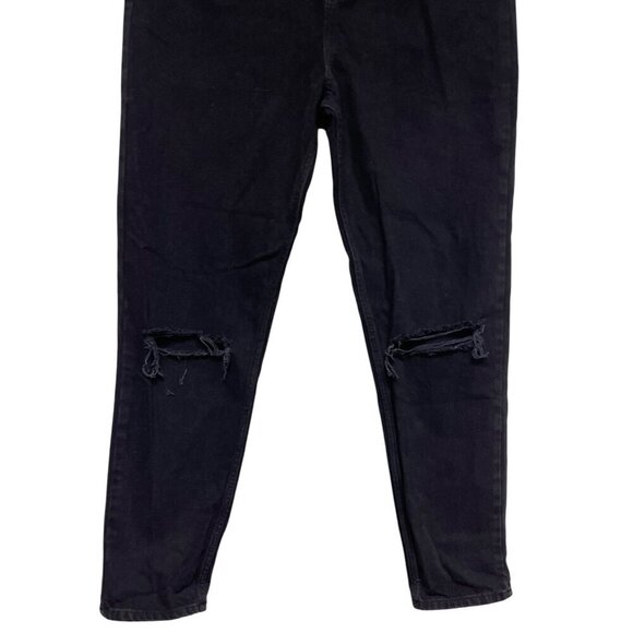 NEW! ASOS Design Women's Mom Black Denim Distressed High Rise Jeans Size 30 - Picture 3 of 10